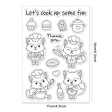 Craspire PVC Plastic Stamps, for DIY Scrapbooking, Photo Album Decorative, Cards Making, Stamp Sheets, Film Frame, Fox Pattern, 16x11x0.3cm