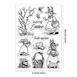 Craspire PVC Plastic Stamps, for DIY Scrapbooking, Photo Album Decorative, Cards Making, Stamp Sheets, Film Frame, Rabbit Pattern, 16x11x0.3cm