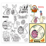 Craspire PVC Plastic Stamps, for DIY Scrapbooking, Photo Album Decorative, Cards Making, Stamp Sheets, Film Frame, Rabbit Pattern, 16x11x0.3cm