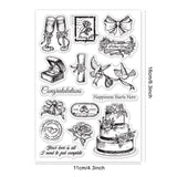 Craspire PVC Plastic Stamps, for DIY Scrapbooking, Photo Album Decorative, Cards Making, Stamp Sheets, Film Frame, Wedding Themed Pattern, 16x11x0.3cm
