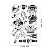 Craspire PVC Plastic Stamps, for DIY Scrapbooking, Photo Album Decorative, Cards Making, Stamp Sheets, Film Frame, Football Pattern, 16x11x0.3cm