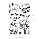 Craspire PVC Plastic Stamps, for DIY Scrapbooking, Photo Album Decorative, Cards Making, Stamp Sheets, Film Frame, Bird Pattern, 16x11x0.3cm