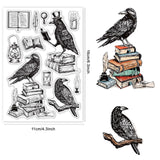 Craspire PVC Plastic Stamps, for DIY Scrapbooking, Photo Album Decorative, Cards Making, Stamp Sheets, Film Frame, Raven Pattern, 16x11x0.3cm