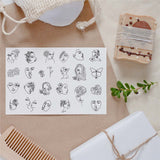 Craspire PVC Plastic Stamps, for DIY Scrapbooking, Photo Album Decorative, Cards Making, Stamp Sheets, Face Pattern, 16x11x0.3cm
