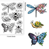 Craspire PVC Plastic Stamps, for DIY Scrapbooking, Photo Album Decorative, Cards Making, Stamp Sheets, Insect Pattern, 16x11x0.3cm