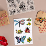 Craspire PVC Plastic Stamps, for DIY Scrapbooking, Photo Album Decorative, Cards Making, Stamp Sheets, Insect Pattern, 16x11x0.3cm