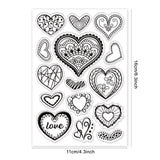 Craspire PVC Plastic Stamps, for DIY Scrapbooking, Photo Album Decorative, Cards Making, Stamp Sheets, Heart Pattern, 16x11x0.3cm