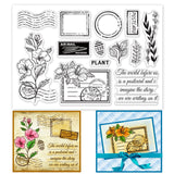 Craspire PVC Plastic Stamps, for DIY Scrapbooking, Photo Album Decorative, Cards Making, Stamp Sheets, Flower Pattern, 16x11x0.3cm