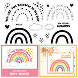 Craspire PVC Plastic Stamps, for DIY Scrapbooking, Photo Album Decorative, Cards Making, Stamp Sheets, Rainbow Pattern, 16x11x0.3cm