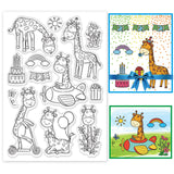 Craspire PVC Plastic Stamps, for DIY Scrapbooking, Photo Album Decorative, Cards Making, Stamp Sheets, Giraffe Pattern, 16x11x0.3cm