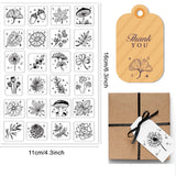 Craspire PVC Plastic Stamps, for DIY Scrapbooking, Photo Album Decorative, Cards Making, Stamp Sheets, Plants Pattern, 16x11x0.3cm