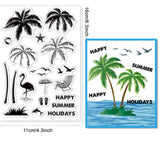 Craspire PVC Plastic Stamps, for DIY Scrapbooking, Photo Album Decorative, Cards Making, Stamp Sheets, Summer Themed Pattern, 16x11x0.3cm