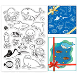 Craspire PVC Plastic Stamps, for DIY Scrapbooking, Photo Album Decorative, Cards Making, Stamp Sheets, Sea Animals, 16x11x0.3cm
