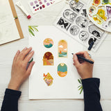 Craspire PVC Plastic Stamps, for DIY Scrapbooking, Photo Album Decorative, Cards Making, Stamp Sheets, Scenery Pattern, 160x110x3mm