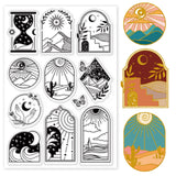 Craspire PVC Plastic Stamps, for DIY Scrapbooking, Photo Album Decorative, Cards Making, Stamp Sheets, Scenery Pattern, 160x110x3mm