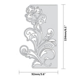 CRASPIRE Floral Design Carbon Steel Cutting Dies Stencils, for DIY Leather Making, Matte Platinum Color, 154x92mm