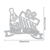 CRASPIRE Happy Birthday Cutting Dies Metal Birthday Hat Die Cuts for DIY Making Paper Card Craft Decoration Supplies, Matte Platinum