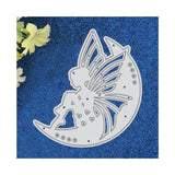 CRASPIRE 1pc Metal Fairy Moon Girl Cutting Dies Carbon Steel Cutting Dies Stencils for DIY Making Paper Card Craft Decoration Supplies, Matte Platinum