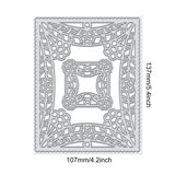 CRASPIRE 2Pcs Rectangle Lace Metal Cutting Dies Flower of Life Cutting Dies Stencils for DIY Scrapbooking Album Decorative Paper Dies Card, Matte Platinum
