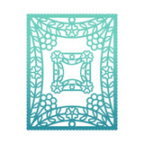 CRASPIRE 2Pcs Rectangle Lace Metal Cutting Dies Flower of Life Cutting Dies Stencils for DIY Scrapbooking Album Decorative Paper Dies Card, Matte Platinum