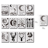 CRASPIRE Plastic Drawing Painting Stencils Templates Sets, Mixed Patterns, 21x29.7cm, 12pcs/set