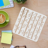 Bamboo Drawing Painting Stencils Template 11.8x11.8inch Plastic Stencils Decoration Square Reusable Stencils for Painting on Wood, Floor, Wall and Tile