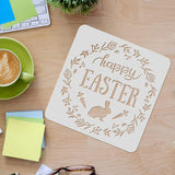 Happy Easter Drawing Painting Stencils Templates (11.8x11.8inch) Easter Bunny Stencils Decoration Square Stencils for Painting on Wood, Floor, Wall and Fabric