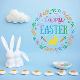 Happy Easter Drawing Painting Stencils Templates (11.8x11.8inch) Easter Bunny Stencils Decoration Square Stencils for Painting on Wood, Floor, Wall and Fabric