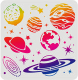 Planets Galaxy Drawing Painting Stencils Templates (11.8x11.8inch) Plastic Planetary Stencils Decoration Square Star Stencils for Painting on Wood, Floor, Wall and Fabric