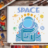 Astronaut Stencils (11.8x11.8inch) Space Theme Drawing Painting Stencils Templates Planet and Mooon, Star Drawing Stencil for Painting on Wood, Floor, Wall, Fabri
