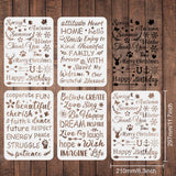 CRASPIRE PET Hollow out Drawing Painting Stencils Sets, for DIY Scrapbook, Photo Album, Word, 29.7x21cm, 4 sheets/set