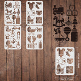 CRASPIRE PET Hollow out Drawing Painting Stencils Sets, for DIY Scrapbook, Photo Album, Baby Pattern, 29.7x21cm, 4 sheets/set