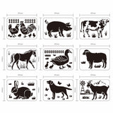 CRASPIRE Plastic Drawing Painting Stencils Templates Sets, Animal Pattern, 29.7x21cm, 9pcs/set