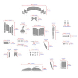 CRASPIRE Stainless Steel Cutting Dies, with Steel, for DIY Scrapbooking/Photo Album, Decorative Embossing DIY Paper Card, Mixed Patterns, 101x177x0.5mm