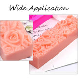 1 pc Silicone Soap Molds with Rose Pattern, 18oz Rectangular Soap Molds Square Silicone Mold Handmade Loaf Bar Mould