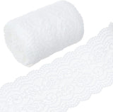 5 Yards Lace Roll White Cotton Lace Trim Fabric 4 Wide for Dress Tablecloth Hair Band Wedding Festival Event Decorations