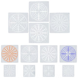 CRASPIRE Plastic Drawing Stencil, Drawing Scale Template, For DIY Scrapbooking, Mandala Flower Pattern, White, 91~149x90~148x0.3mm, 12pcs/set