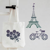 CRASPIRE Plastic Drawing Painting Stencils Templates, Rectangle, Eiffel Tower Pattern, 297x210mm