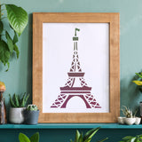 CRASPIRE Plastic Drawing Painting Stencils Templates, Rectangle, Eiffel Tower Pattern, 297x210mm