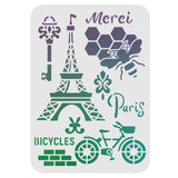 CRASPIRE Plastic Drawing Painting Stencils Templates, Rectangle, Eiffel Tower Pattern, 297x210mm