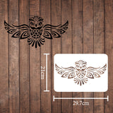 CRASPIRE Plastic Drawing Painting Stencils Templates, Rectangle, Owl Pattern, 297x210mm