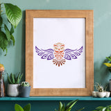 CRASPIRE Plastic Drawing Painting Stencils Templates, Rectangle, Owl Pattern, 297x210mm