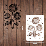 CRASPIRE Plastic Drawing Painting Stencils Templates, Rectangle, Sunflower Pattern, 297x210mm