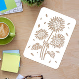 CRASPIRE Plastic Drawing Painting Stencils Templates, Rectangle, Sunflower Pattern, 297x210mm