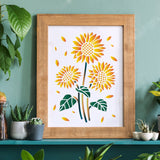 CRASPIRE Plastic Drawing Painting Stencils Templates, Rectangle, Sunflower Pattern, 297x210mm