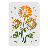 CRASPIRE Plastic Drawing Painting Stencils Templates, Rectangle, Sunflower Pattern, 297x210mm