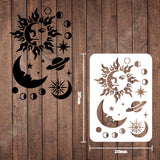 CRASPIRE Plastic Drawing Painting Stencils Templates, Rectangle, Sun Pattern, 297x210mm