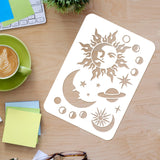 CRASPIRE Plastic Drawing Painting Stencils Templates, Rectangle, Sun Pattern, 297x210mm