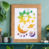 CRASPIRE Plastic Drawing Painting Stencils Templates, Rectangle, Sun Pattern, 297x210mm