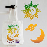 CRASPIRE Plastic Drawing Painting Stencils Templates, Rectangle, Sun Pattern, 297x210mm